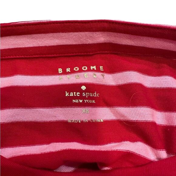 - Pink and Red Stripe Ruffle Kate Spade Knit Top, XS - Picture 5 of 6